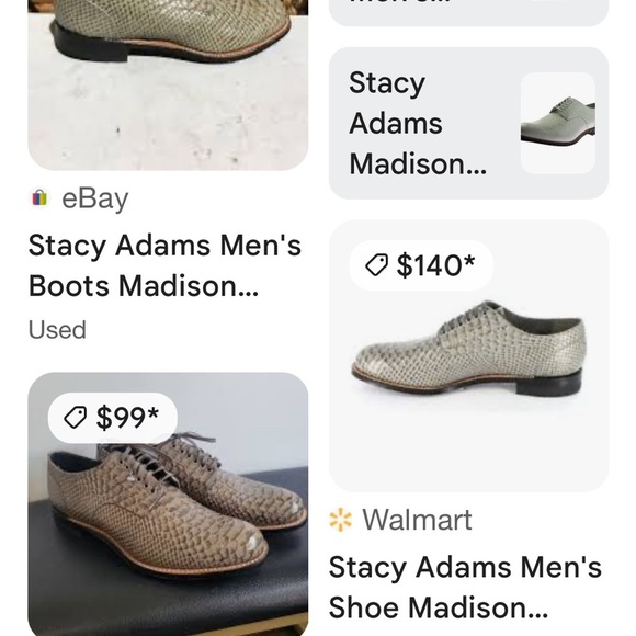 Stacy Adams Size 14D Men's Shoe Madison‎ Anaconda Print Leather Grey - Picture 2 of 11